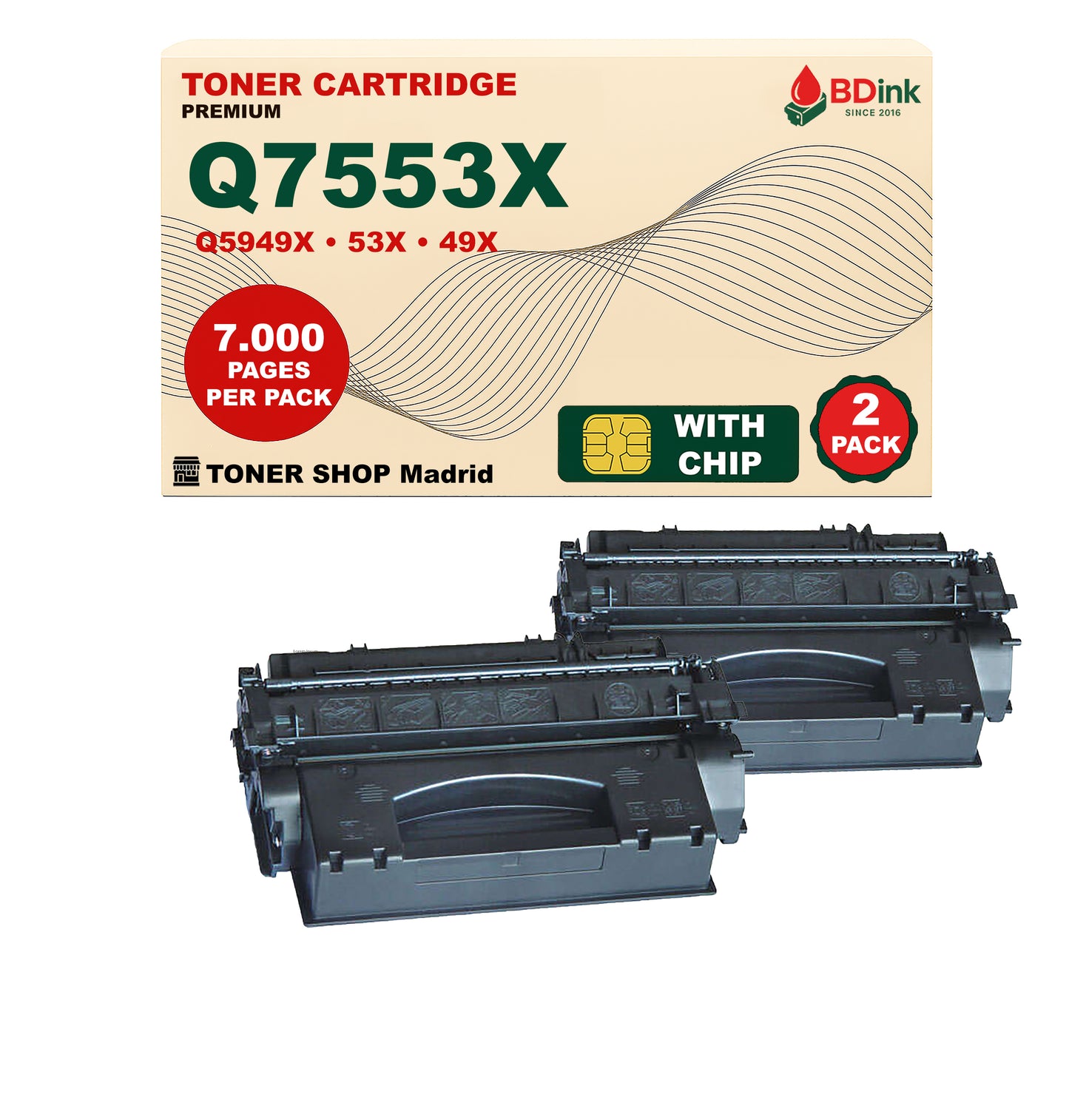 BDink Cartucho Tóner Compatible HP 53X/49X Negro Q7553X