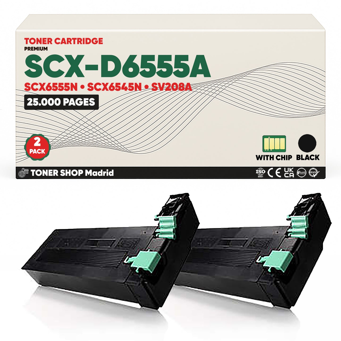 BDink Cartucho de Toner Compatible Samsung SCX-D6555A Negro