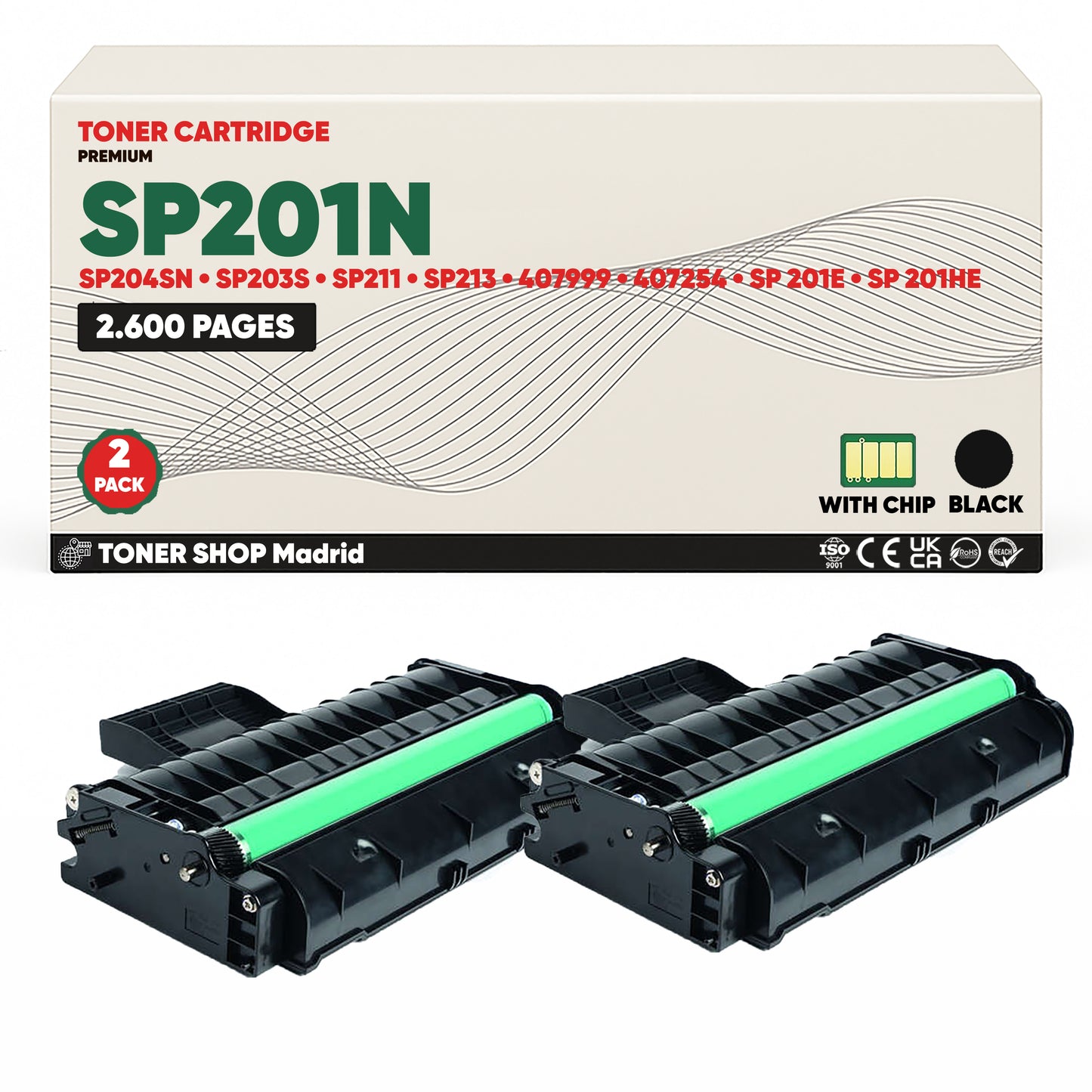 BDink Cartucho/s Tóner Compatible/s Ricoh SP201N/SP204SN/SP203S/SP211/SP213 Negro