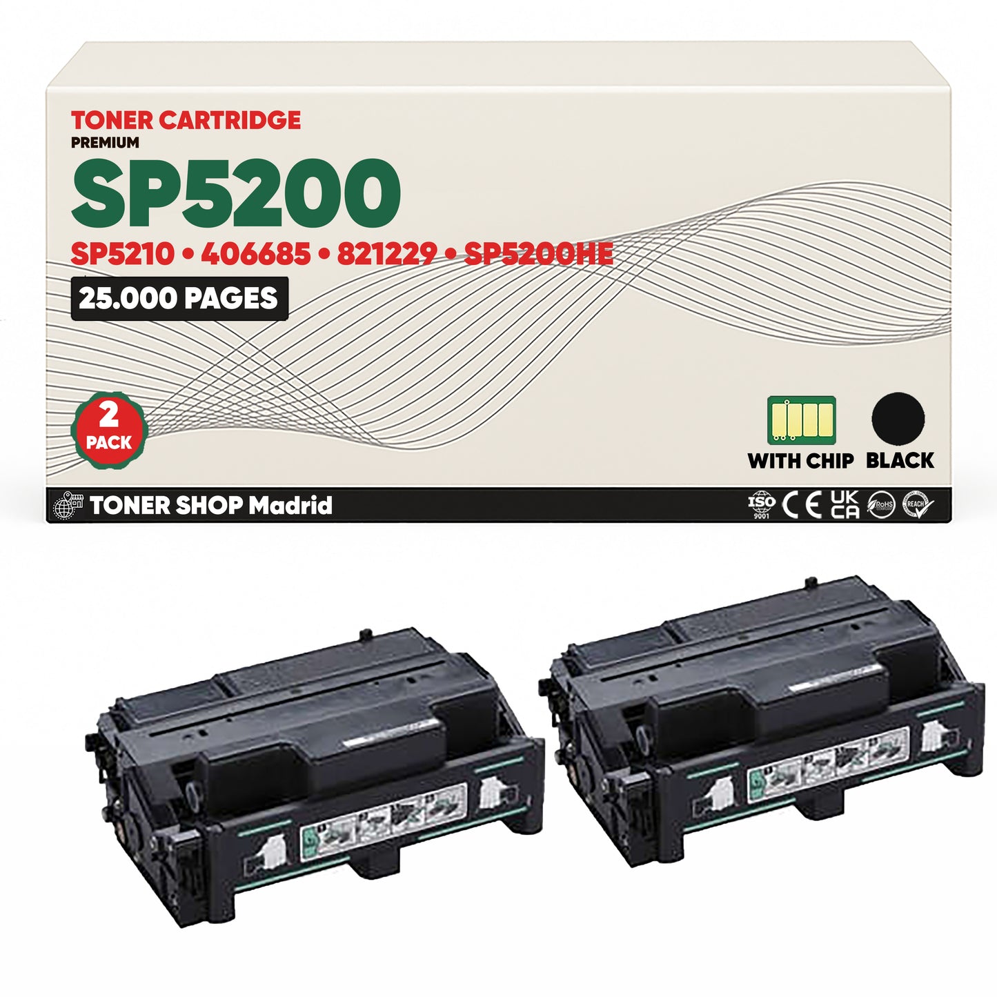 BDink Cartucho/s Tóner Compatible/s Ricoh SP5200/SP5210 Negro