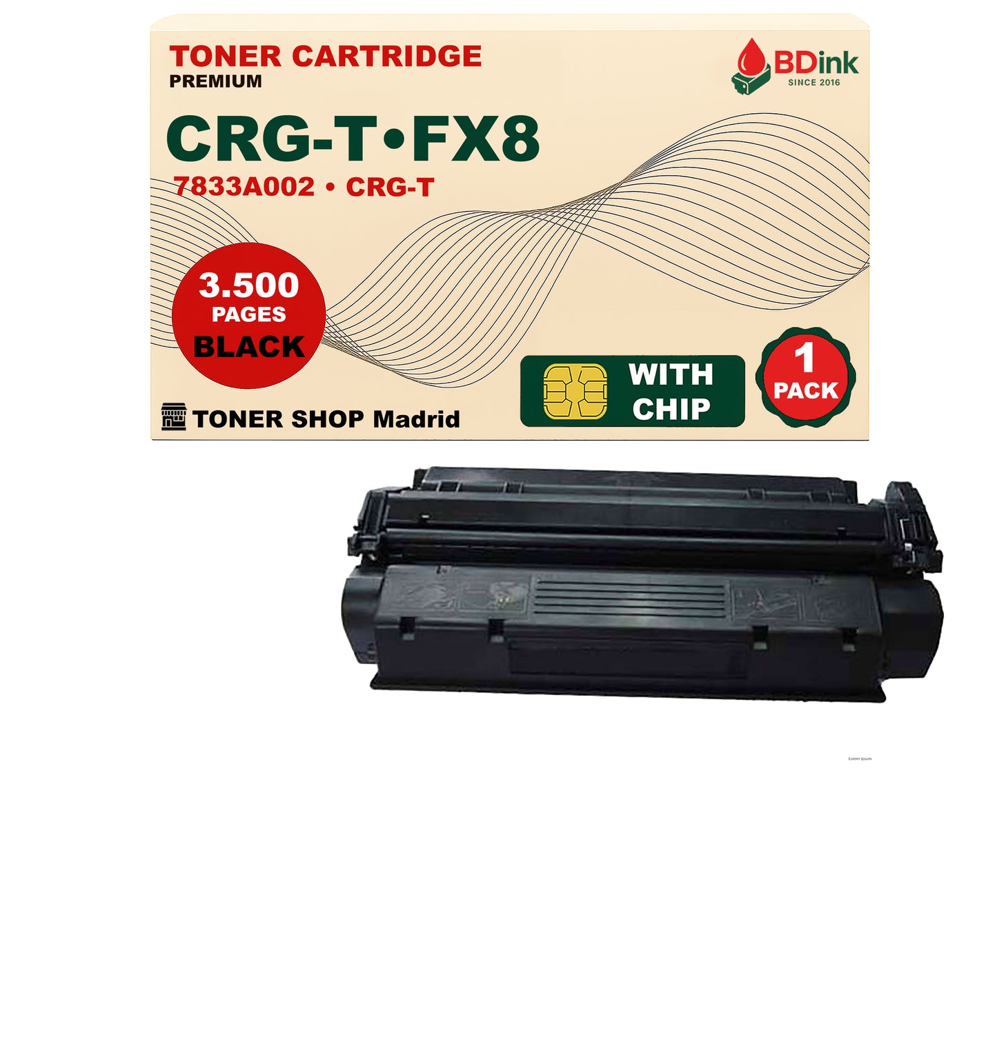BDink Cartucho Tóner Compatible Canon FX8 Negro