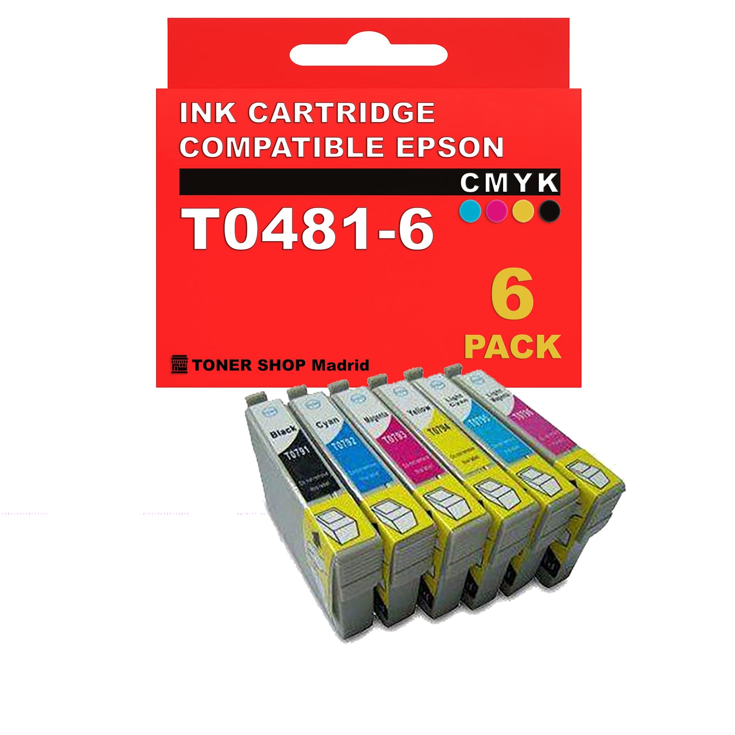 BDink Cartuchos Tinta Compatible Epson T0481 a T0486 CMYK (Pack 6)