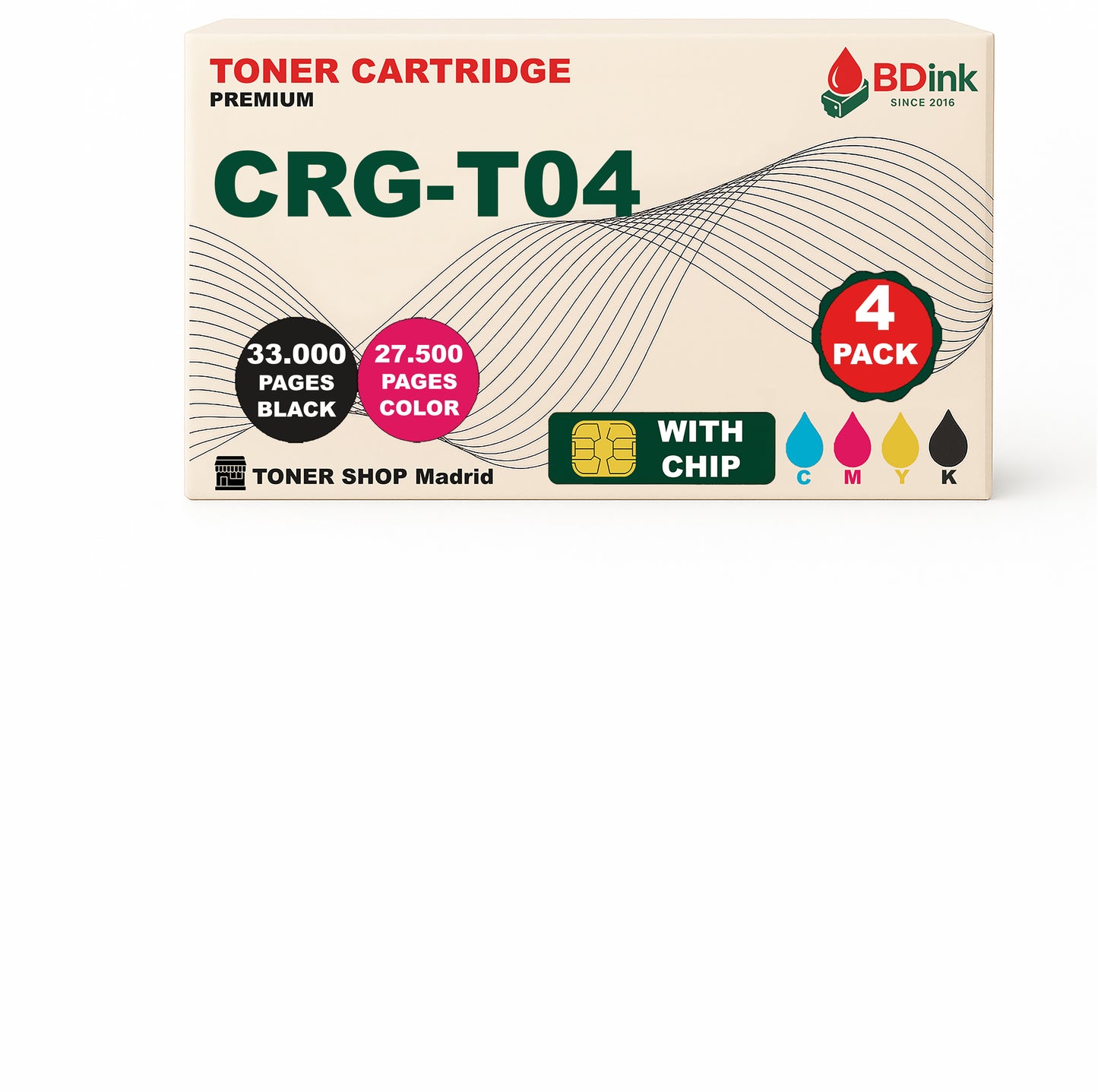 BDink Tóner Compatible Canon T04 (CMYK 4 Pack)