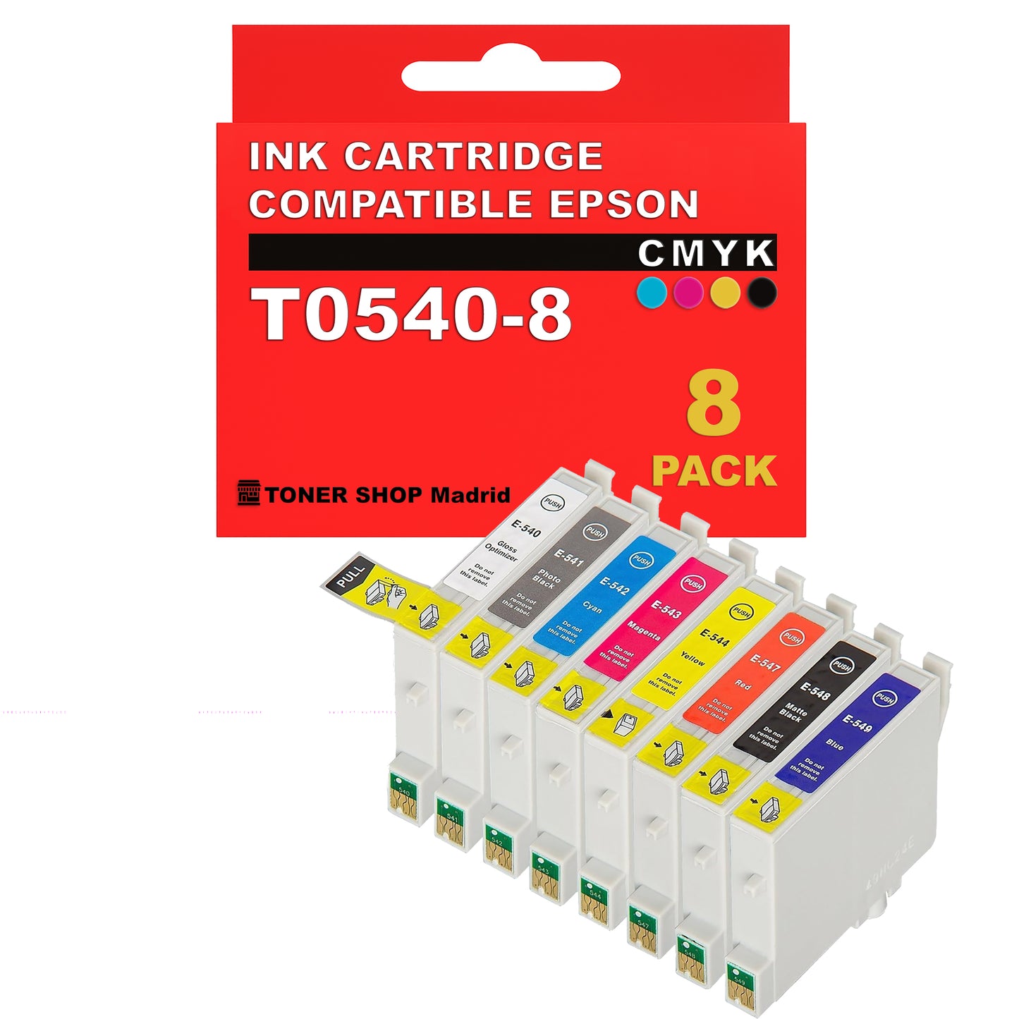 BDink Cartuchos Tinta Compatible Epson T0540 a T0549 CMYK (Pack 8)