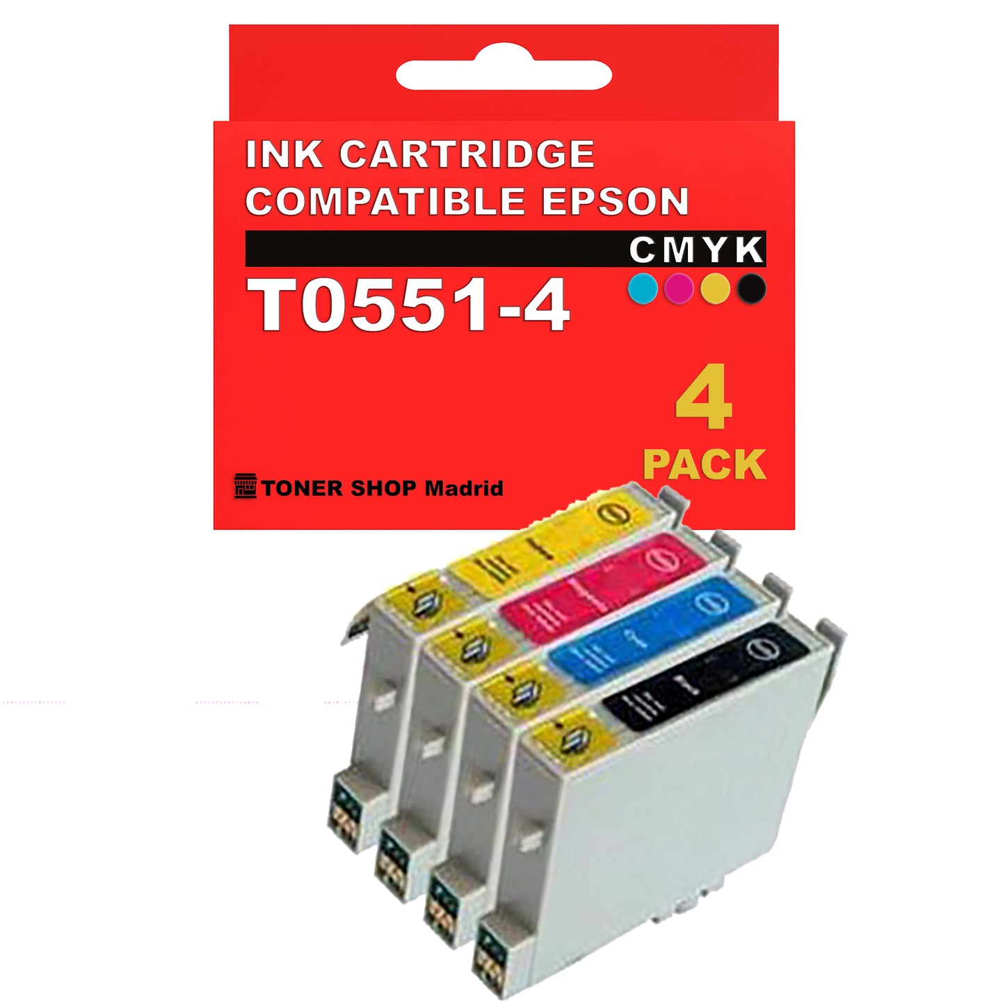 BDink Cartuchos Tinta Compatible Epson T0551 a T0554 CMYK (Pack 4)