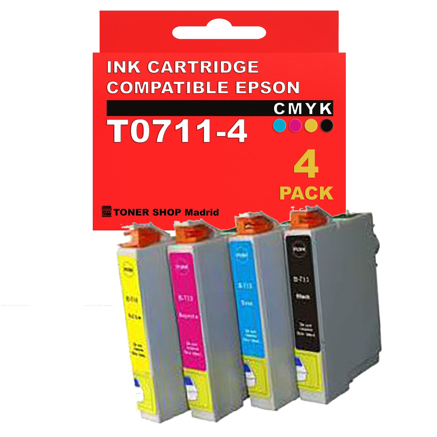 BDink Cartuchos Tinta Compatible Epson T0711 a T0714 CMYK (Pack 4)