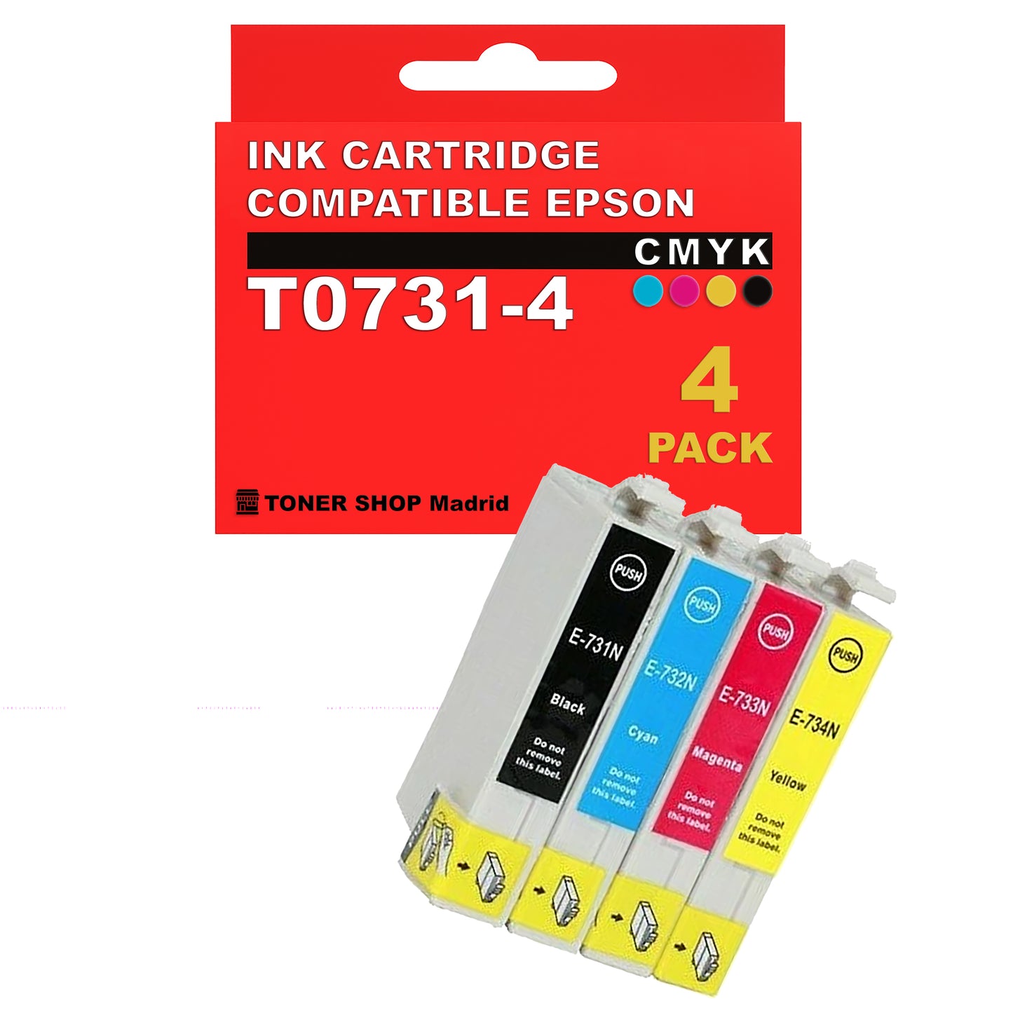 BDink Cartuchos Tinta Compatible Epson T0731 a T0734 CMYK (Pack 3)