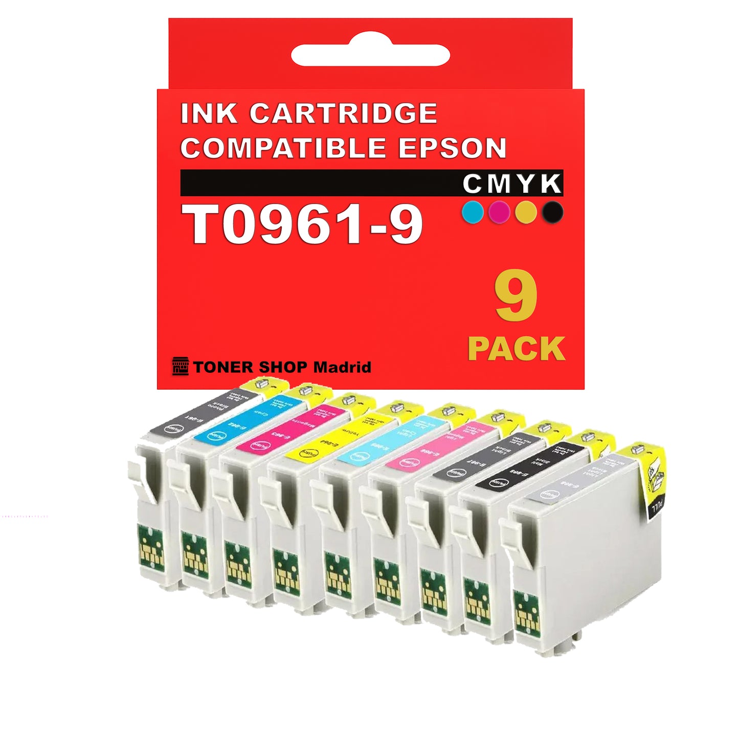 BDink Cartuchos Tinta Compatible Epson T0961 a T0969 CMYK (Pack 9)