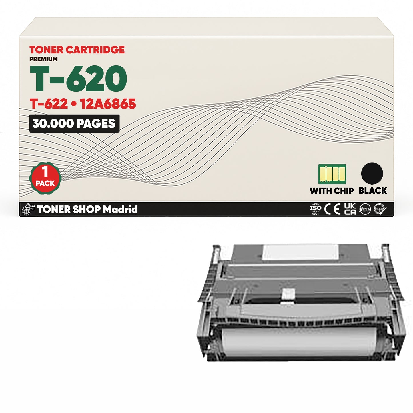 BDink Cartucho Tóner Compatible Lexmark Optra T620 Negro