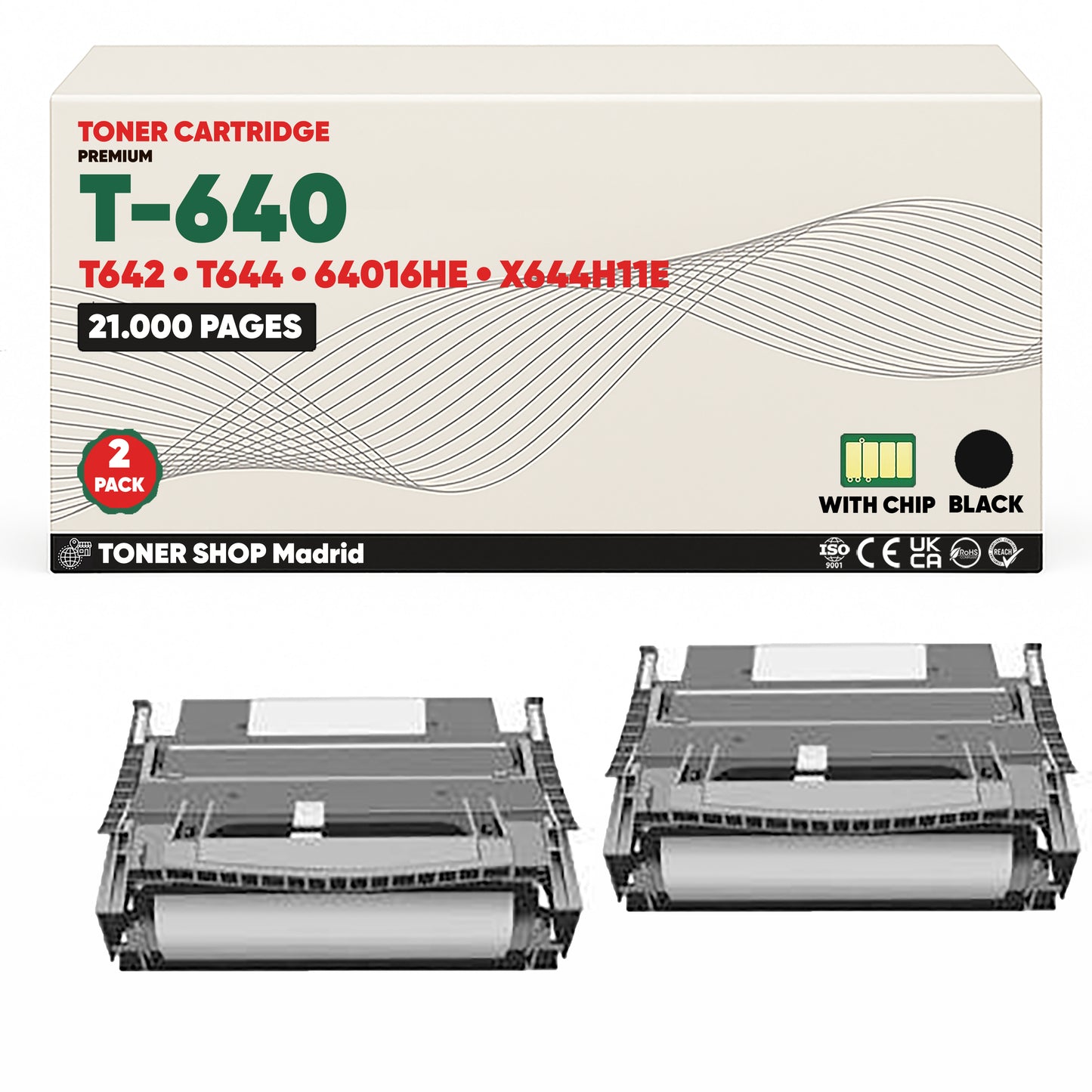 BDink Cartucho Tóner Compatible Lexmark T640/T642 Negro