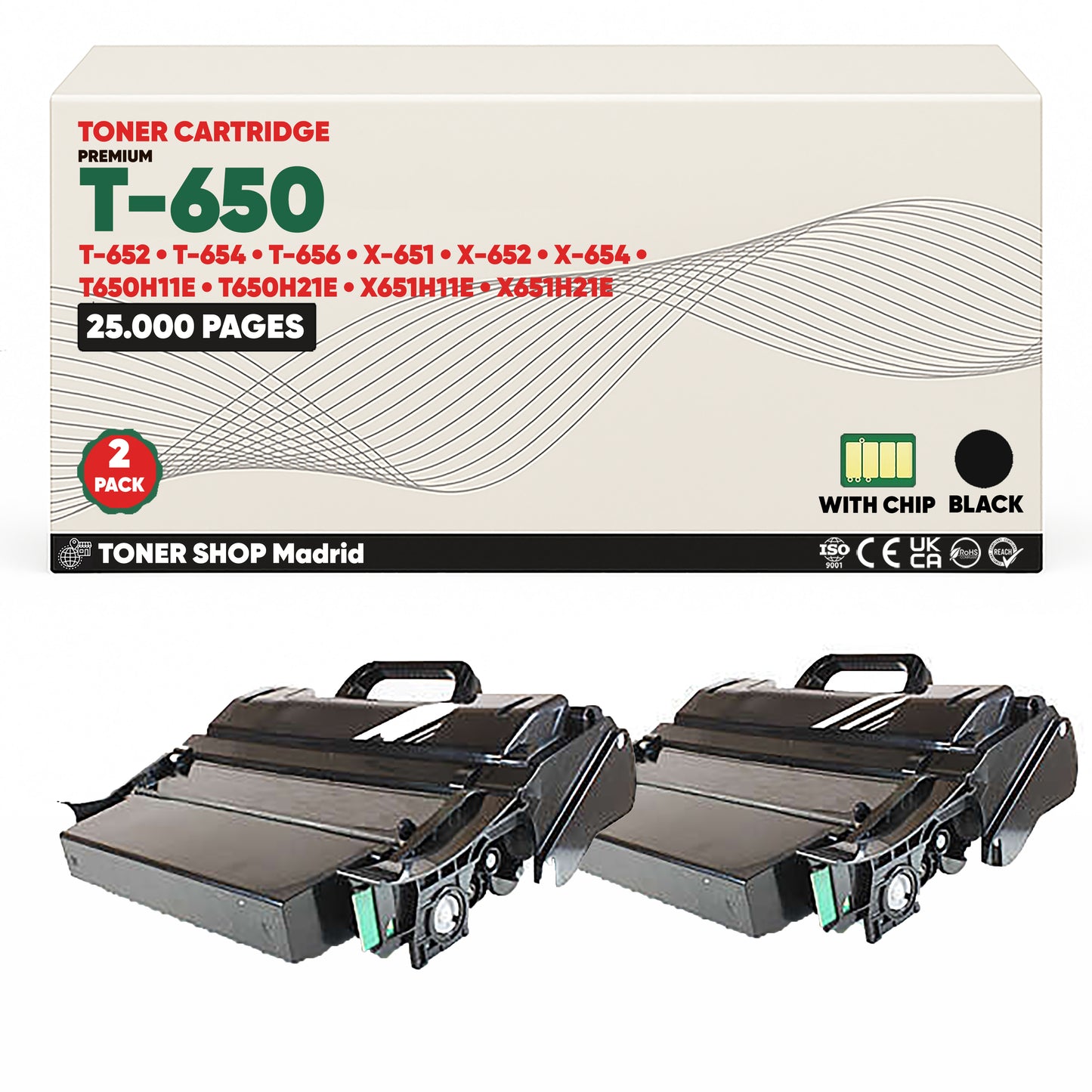 BDink Cartucho Tóner Compatible Lexmark T650/T652 Negro