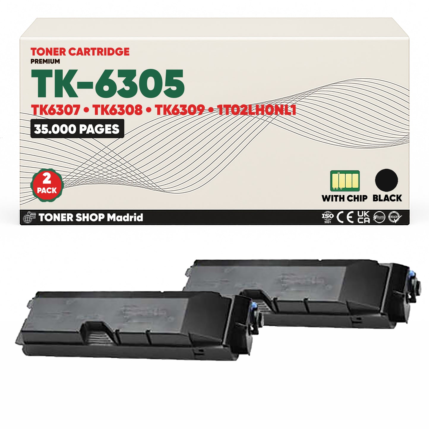 BDink Cartucho Tóner Compatible Kyocera TK6305/TK6309 Negro
