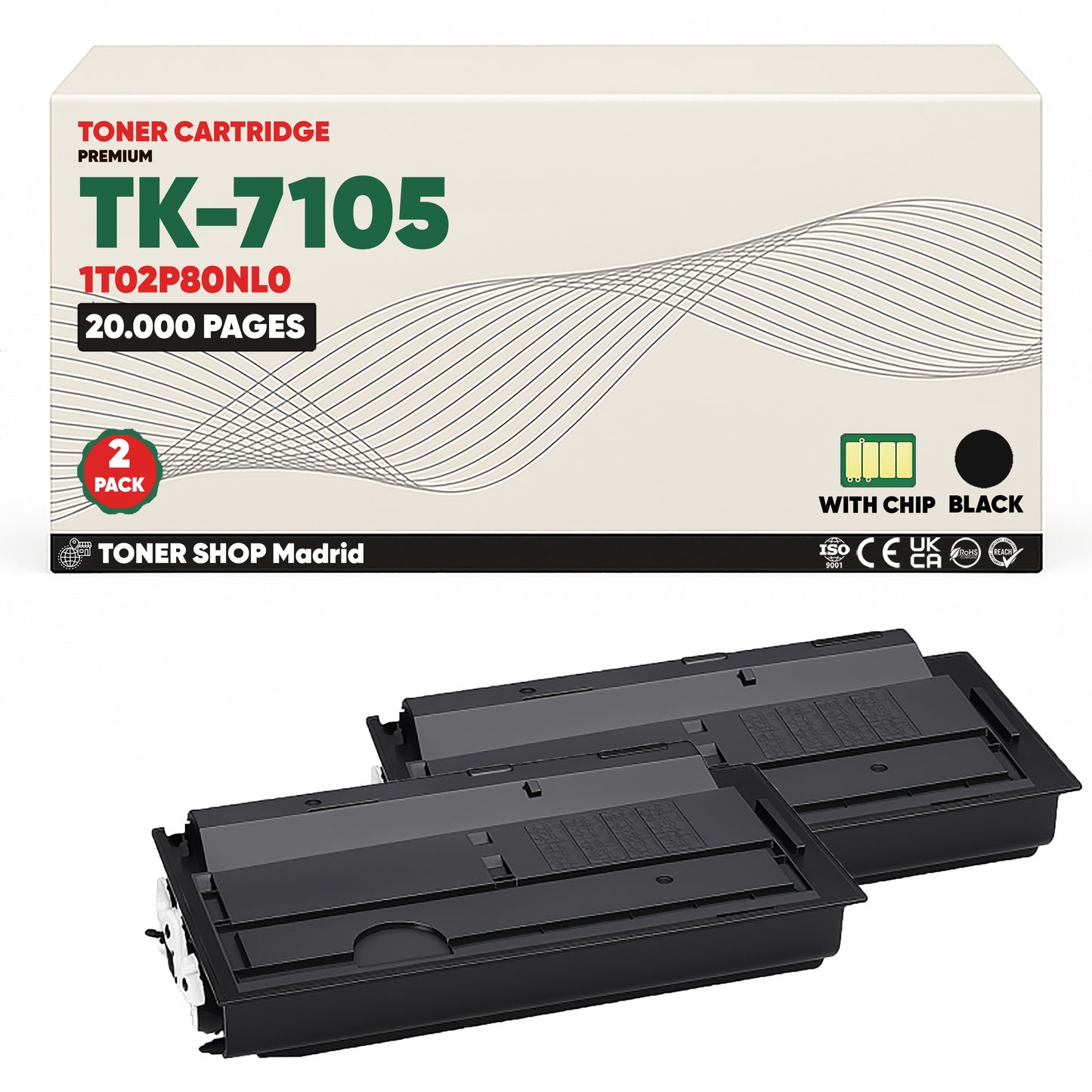 BDink Cartucho Tóner Compatible Kyocera TK7105 Negro