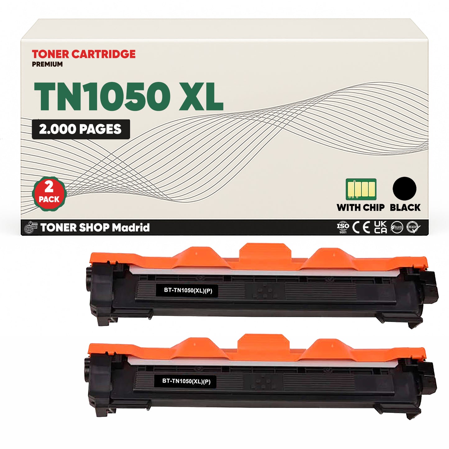 BDink Cartucho de Toner Compatible Brother TN1050XL Negro