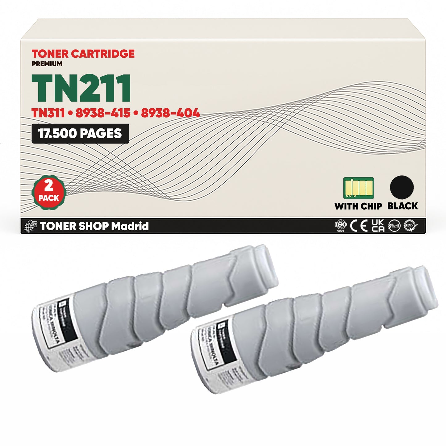 BDink Cartucho de Toner Compatible Konica Minolta TN211 Negro