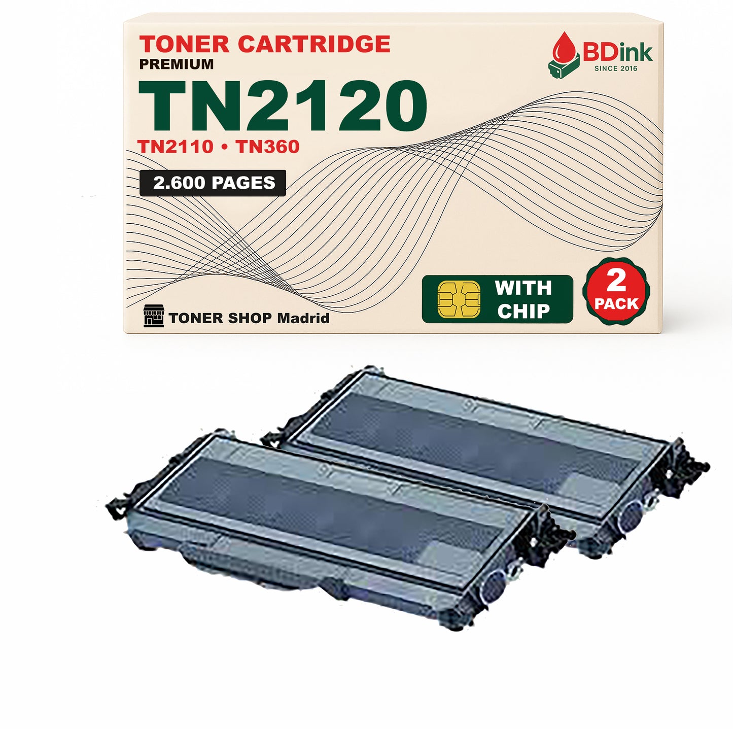 BDink Cartucho Tóner Compatible Brother TN2120 Negro