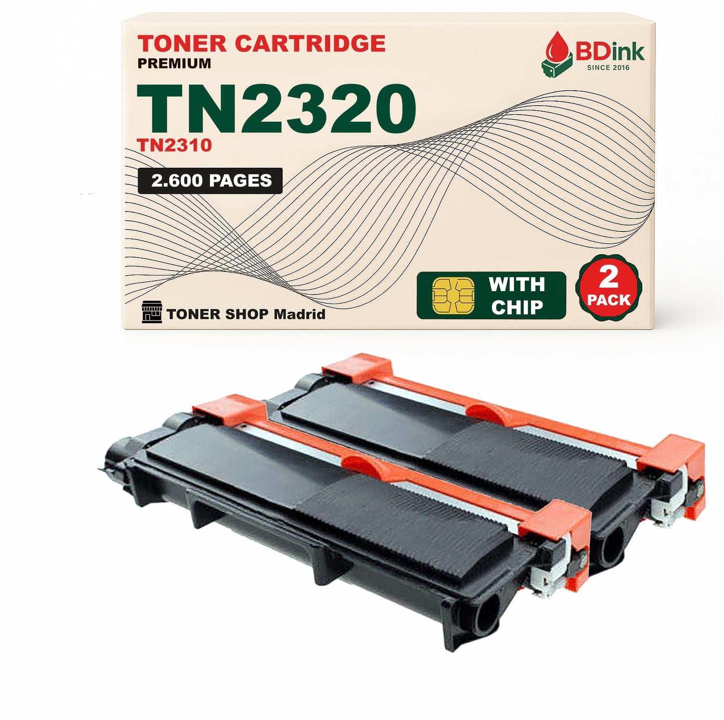 BDink Cartucho Tóner Compatible Brother TN2320 TN2310 Negro