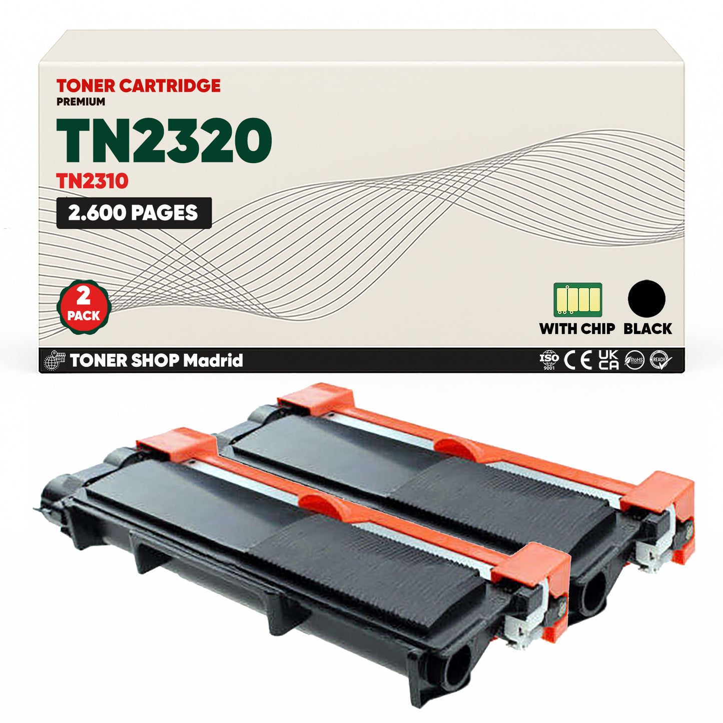 BDink Cartucho Tóner Compatible Brother TN2320 TN2310 Negro