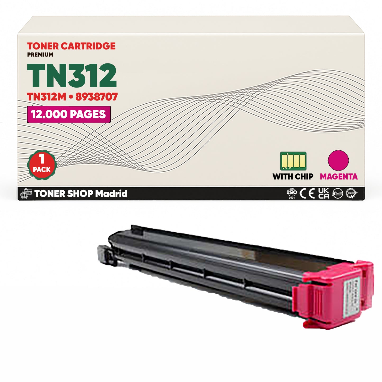 BDink Cartucho de Toner Compatible Konica Minolta TN312 (Pack 4) CMYK