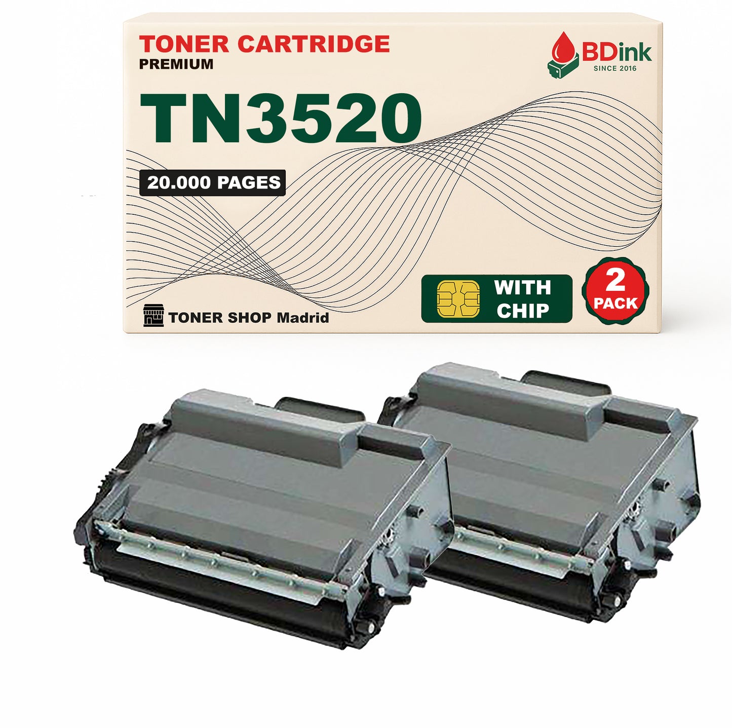 BDink Tóner Compatible Brother TN3520 Negro