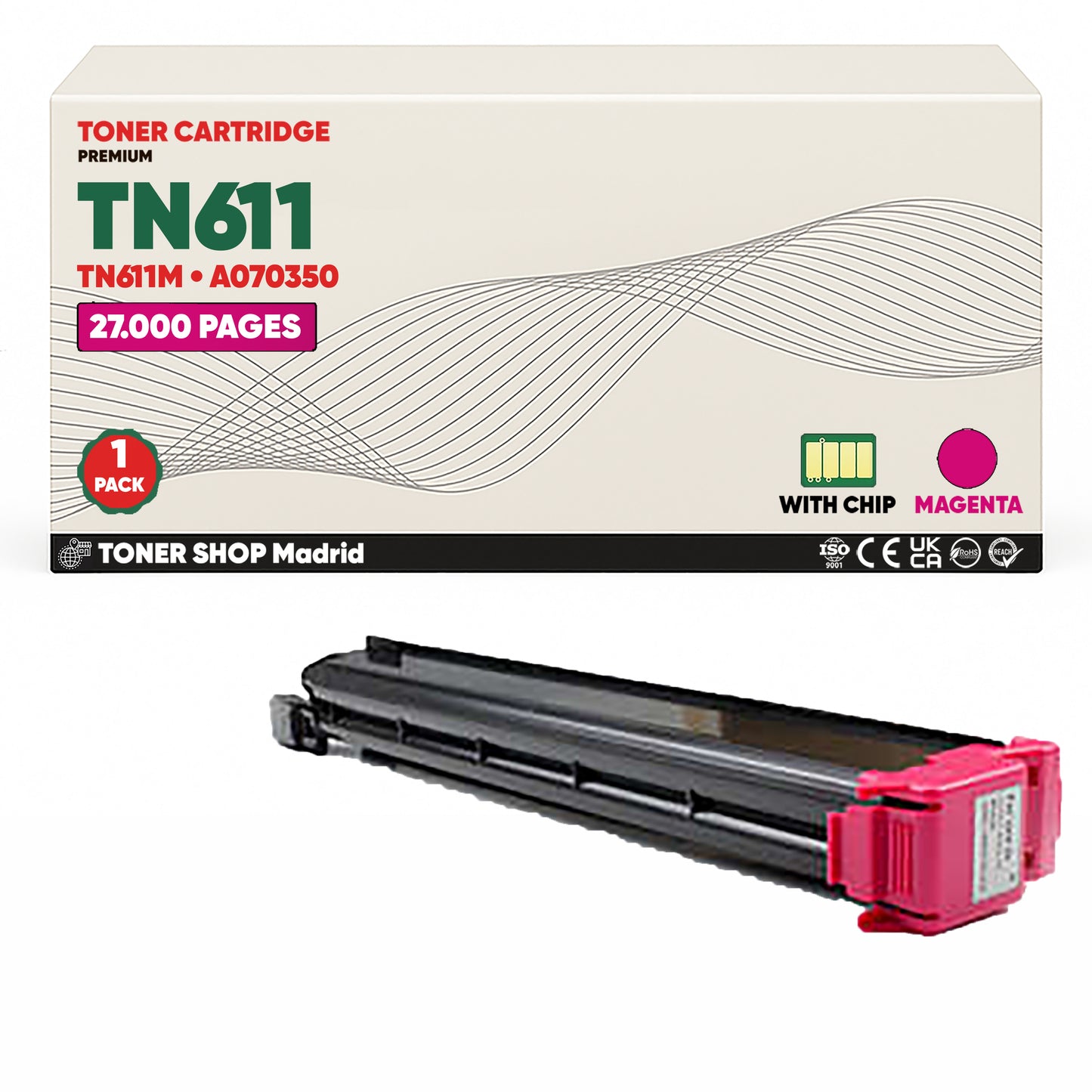 BDink Cartucho de Toner Compatible Konica Minolta TN611 (Pack 4) CMYK