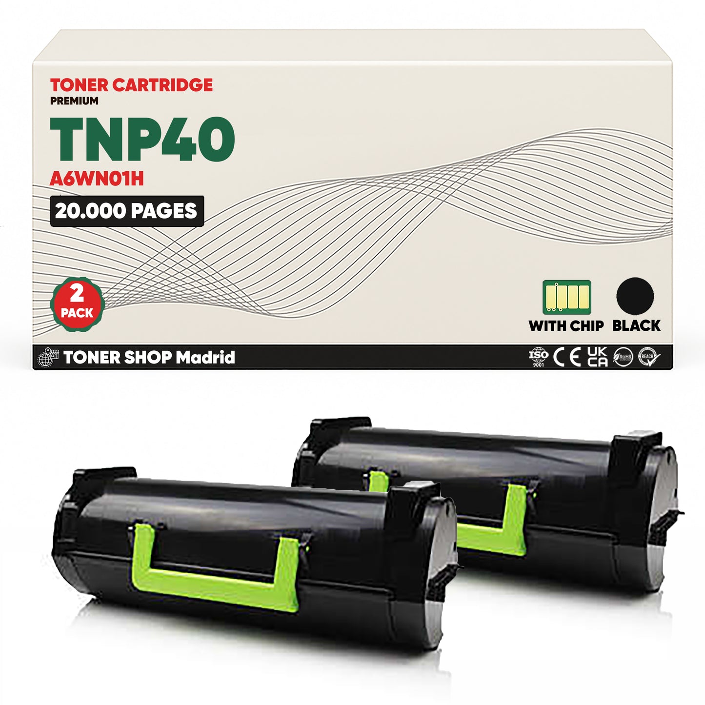 BDink Cartucho de Toner Compatible Konica Minolta TNP40 Negro