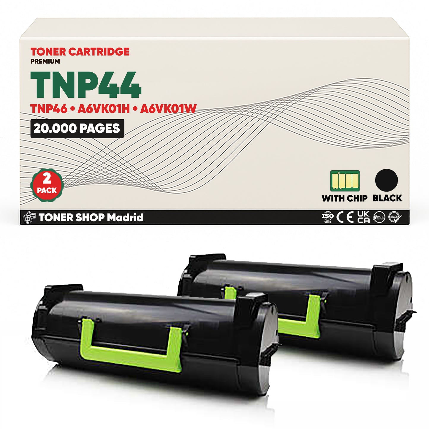 BDink Cartucho de Toner Compatible Konica Minolta TNP44 Negro