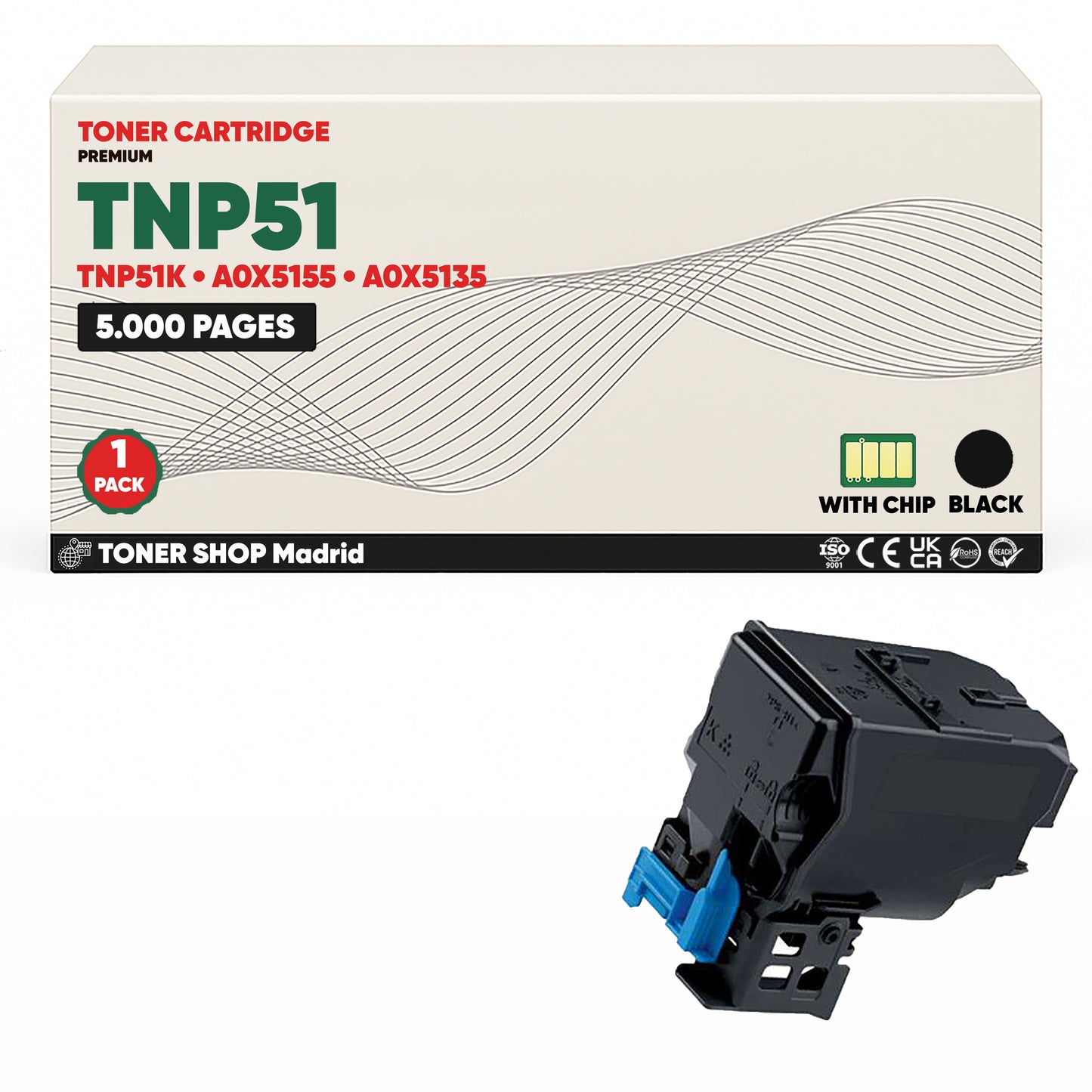 BDink Cartucho de Toner Compatible Konica Minolta TNP51 (Pack 4) CMYK