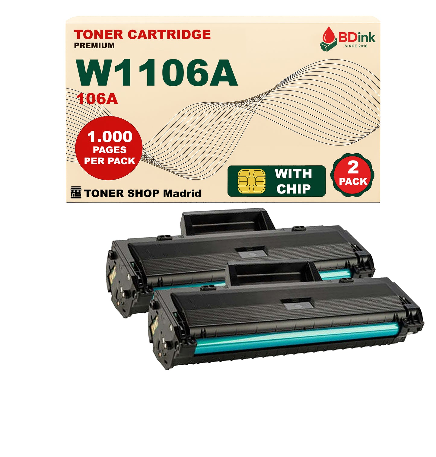 BDink Tóner Compatible HP 106A Negro W1106A