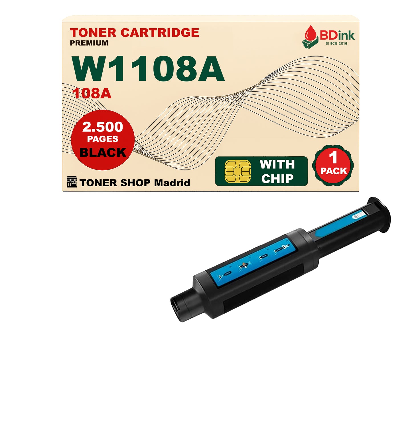 BDink Tóner Compatible HP 108A Negro W1108A