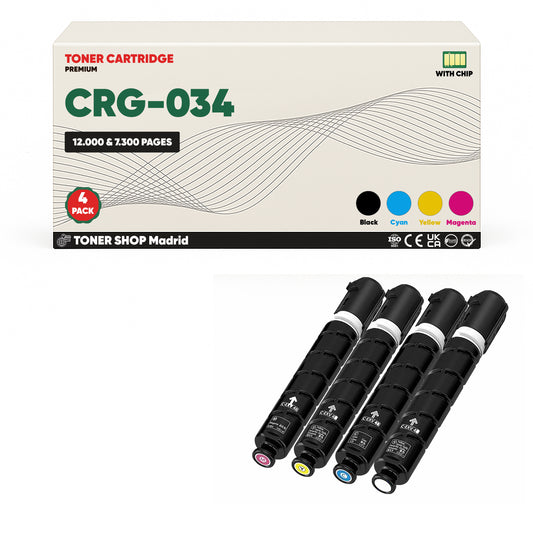 BDink Tóner Compatible Canon 034 (Pack 4 CMYK)