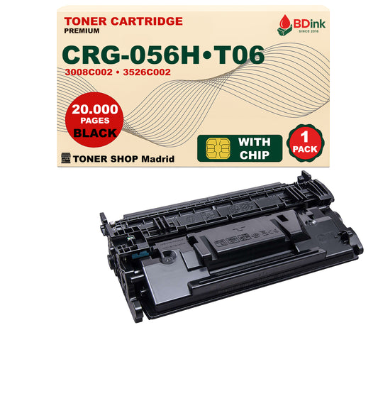 BDink Cartucho Tóner Compatible Canon 056H/T06 Negro