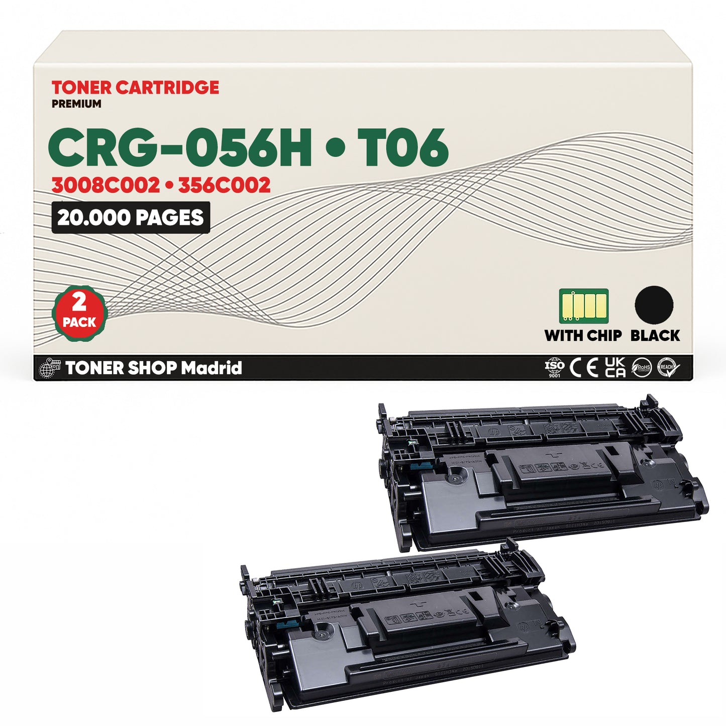 BDink Cartucho Tóner Compatible Canon 056H/T06 Negro