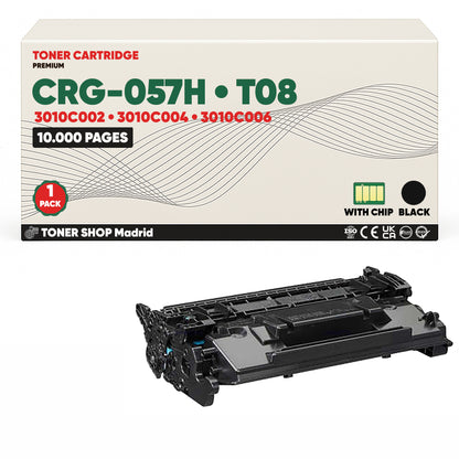 BDink Cartucho Tóner Compatible Canon 057H/T08 Negro