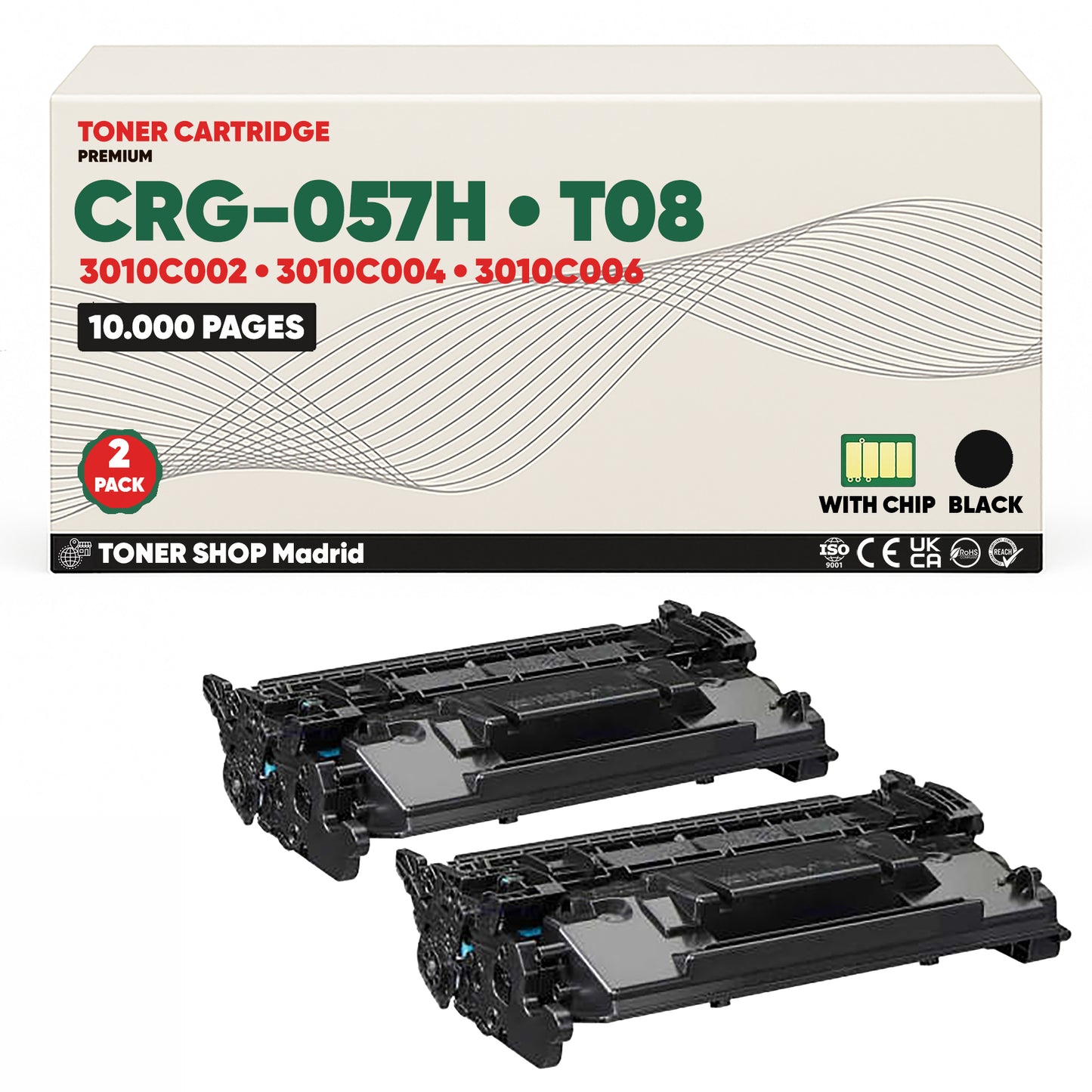 BDink Cartucho Tóner Compatible Canon 057H/T08 Negro