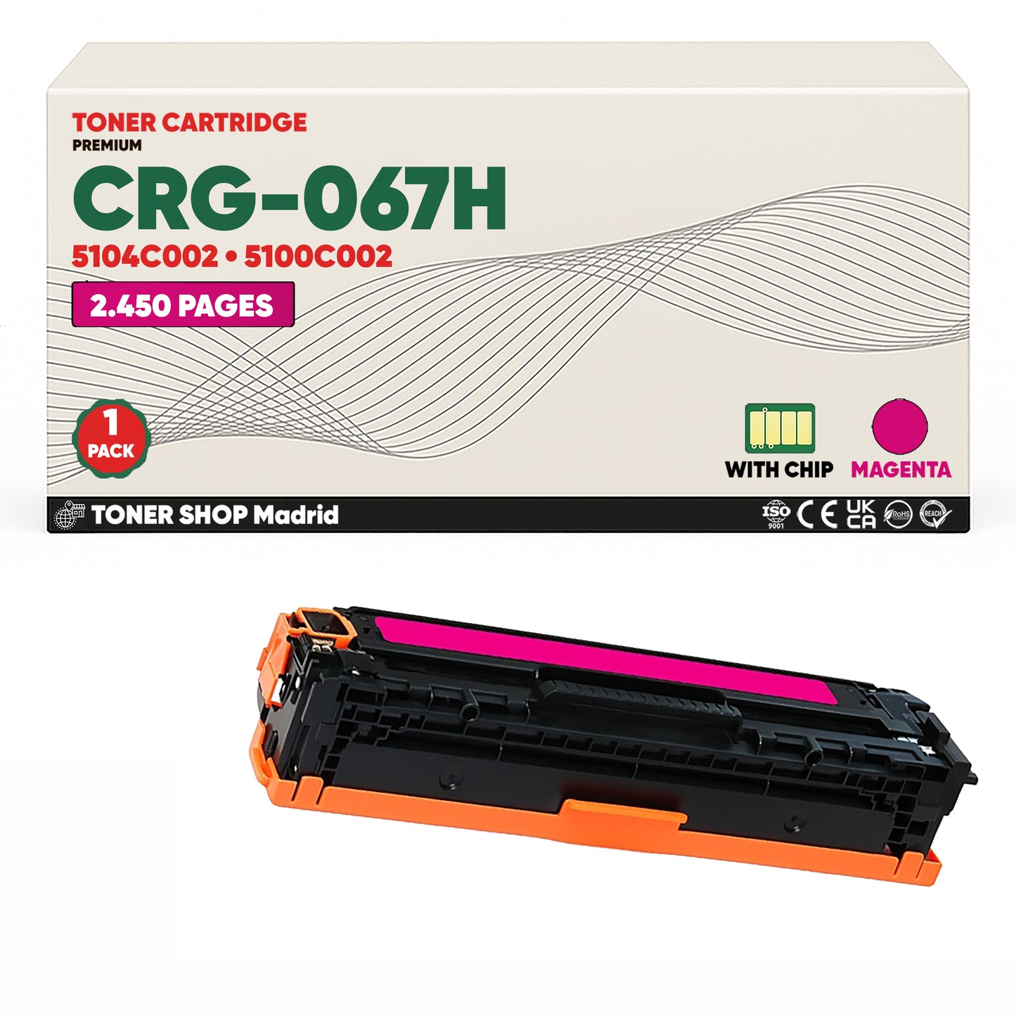 BDink Tóner Compatible Canon 067H  (Pack 4) con Chip