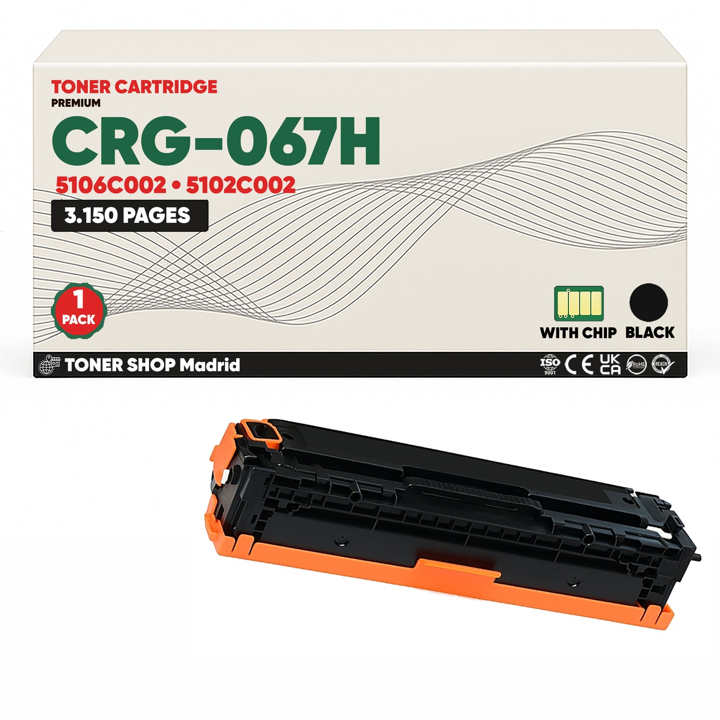 BDink Tóner Compatible Canon 067H  (Pack 4) con Chip