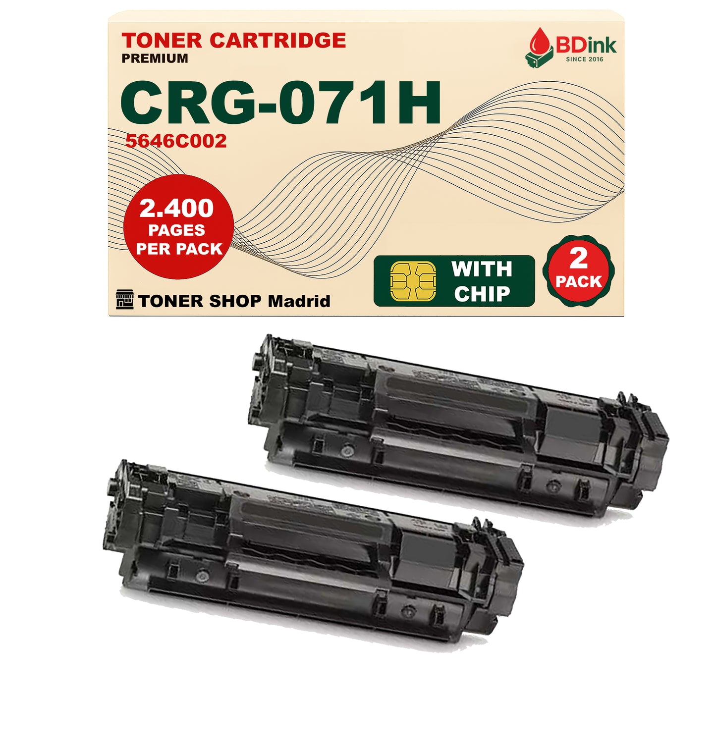BDink Cartucho Tóner Compatible Canon 071H Negro