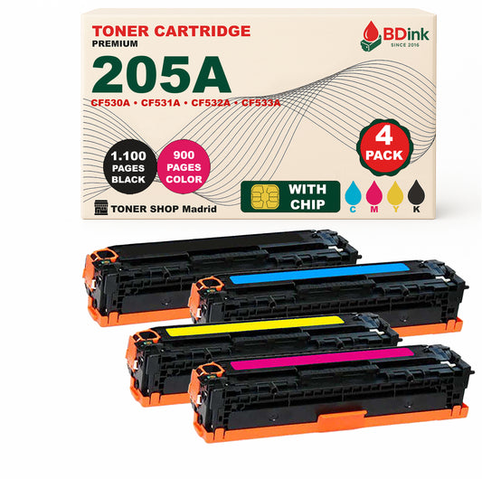 BDink Tóner Compatible HP 205A (Pack 4 CMYK) CF530A CF531A CF532A CF533A