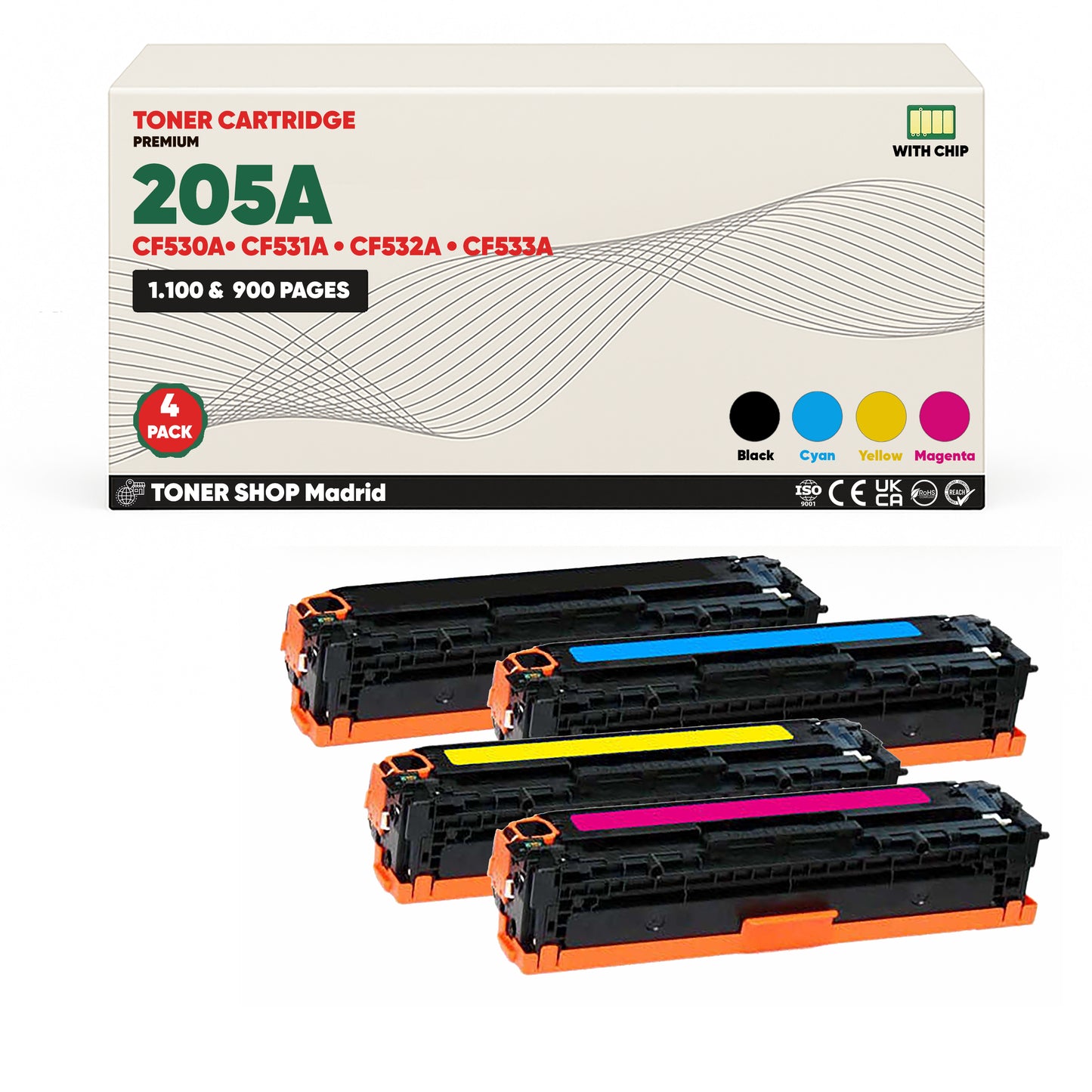 BDink Tóner Compatible HP 205A (Pack 4 CMYK) CF530A CF531A CF532A CF533A