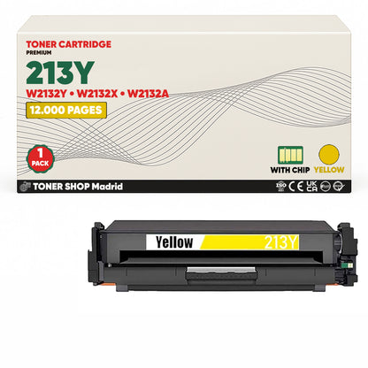 BDink Tóner Compatible HP 213Y (Pack 4 CMYK) W2130Y W2131Y W2132Y W2133Y