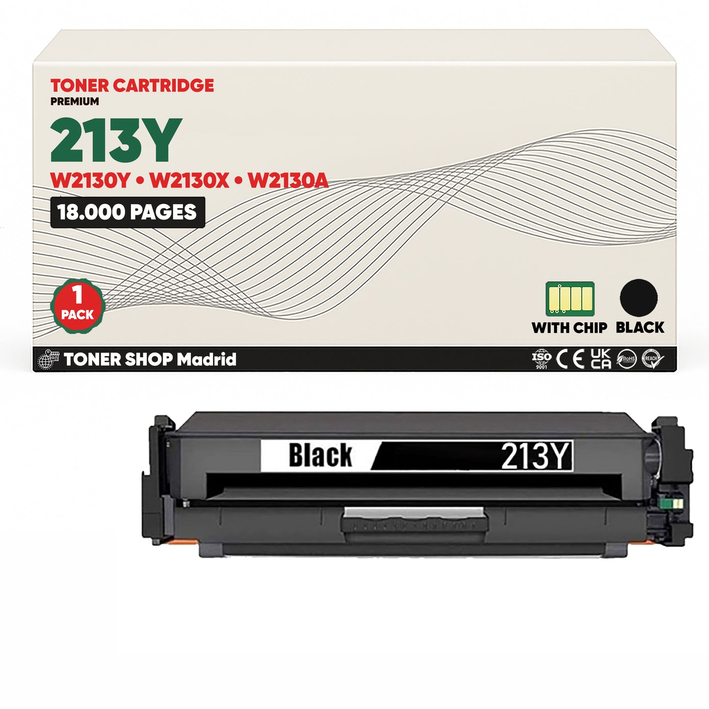 BDink Tóner Compatible HP 213Y (Pack 4 CMYK) W2130Y W2131Y W2132Y W2133Y