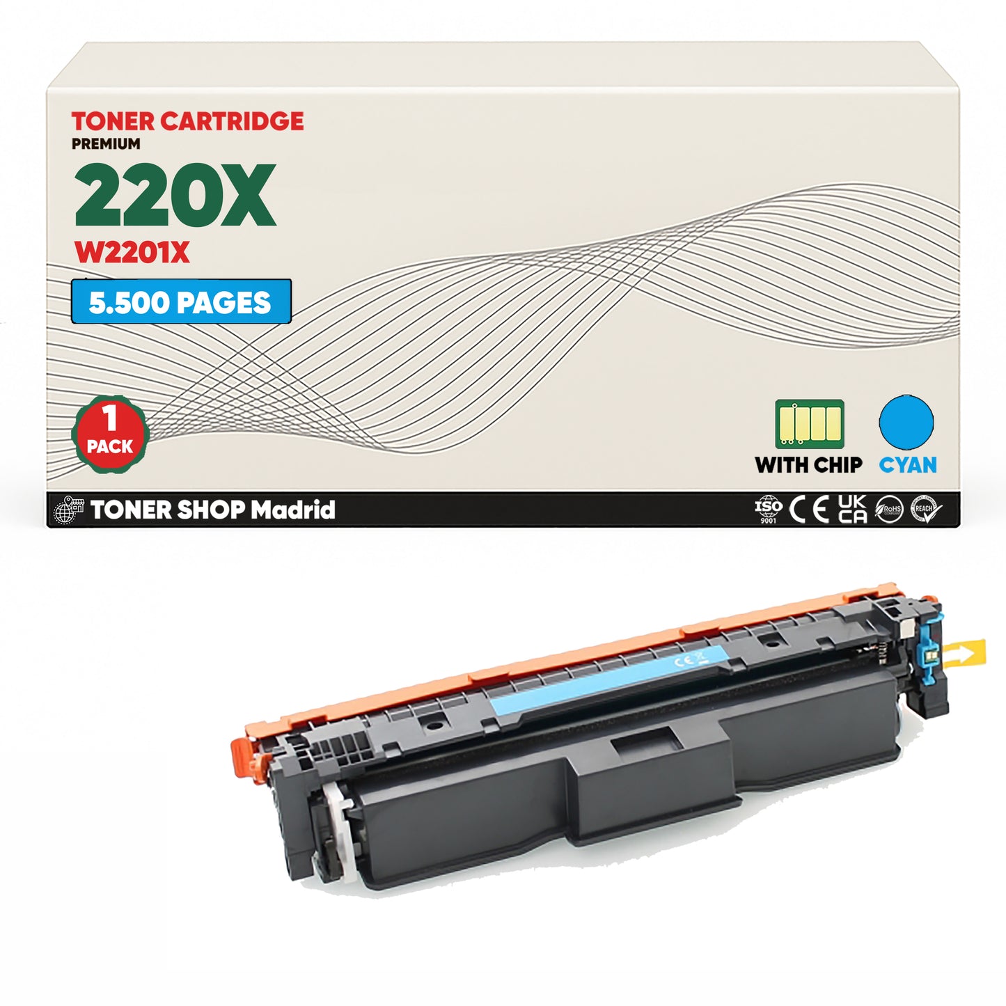 BDink Tóner Compatible HP 220X (Pack 4 CMYK) W2200X W2201X W2202X W2203X