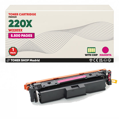 BDink Tóner Compatible HP 220X (Pack 4 CMYK) W2200X W2201X W2202X W2203X