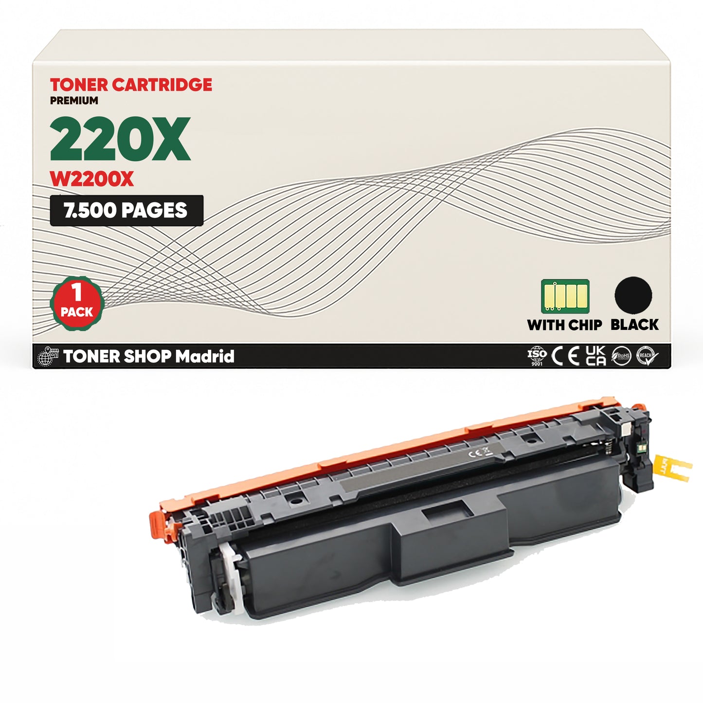 BDink Tóner Compatible HP 220X (Pack 4 CMYK) W2200X W2201X W2202X W2203X