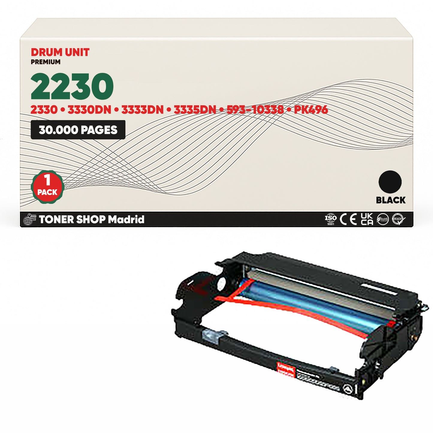 BDink Tambor de Imagen Compatible Dell 2230/2330/3330/3335 (Drum)
