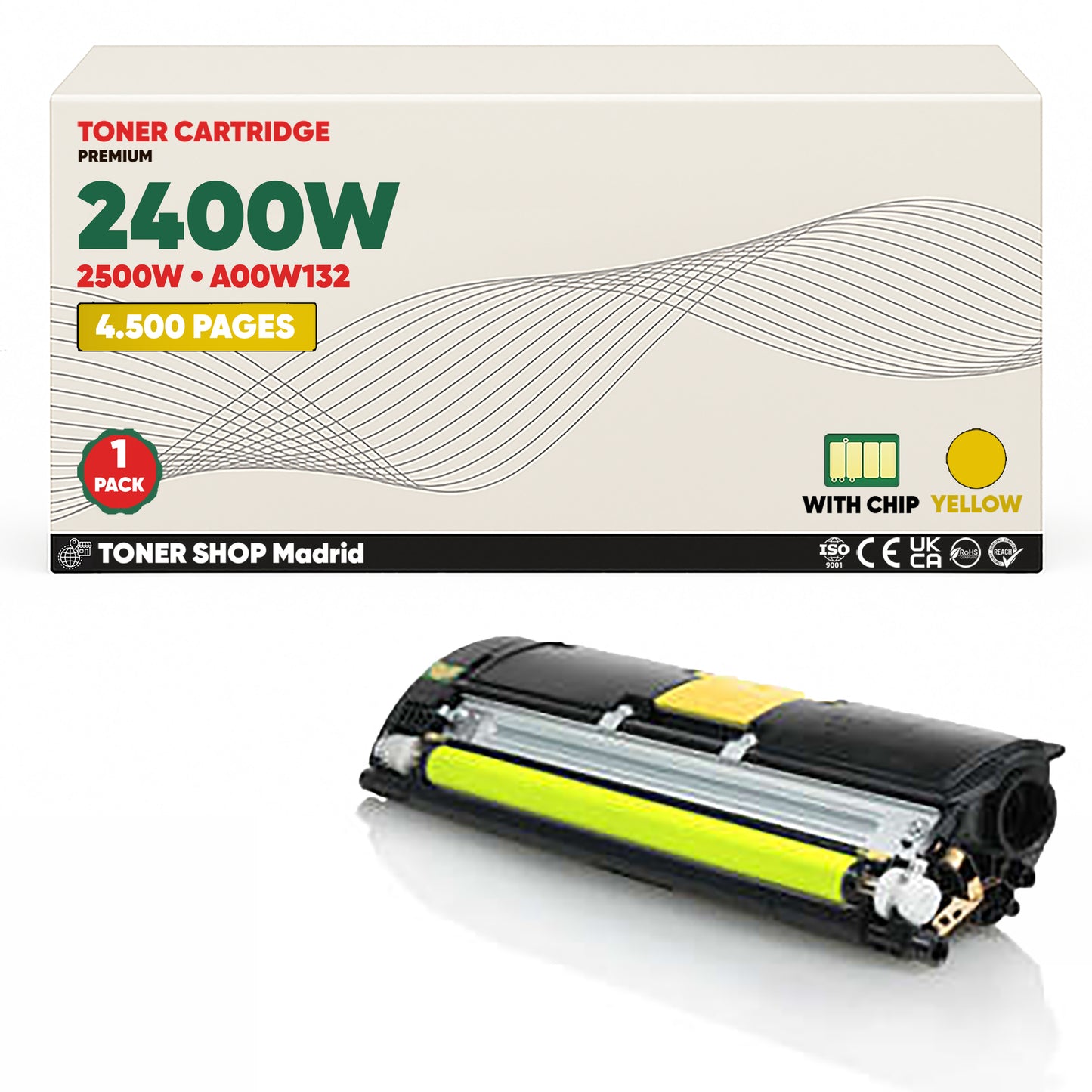 BDink Cartucho Toner Compatible Konica Minolta MagiColor 2400W/2500W Amarillo