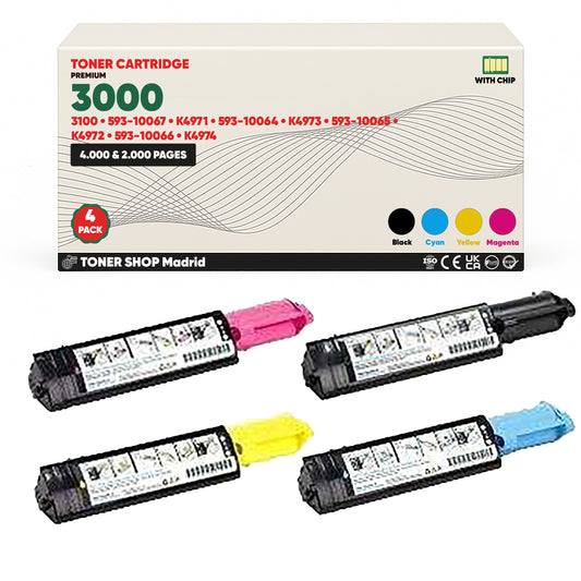 BDink Cartucho/s Tóner Compatible/s Dell 3000/3100 CMYK (Pack 4)