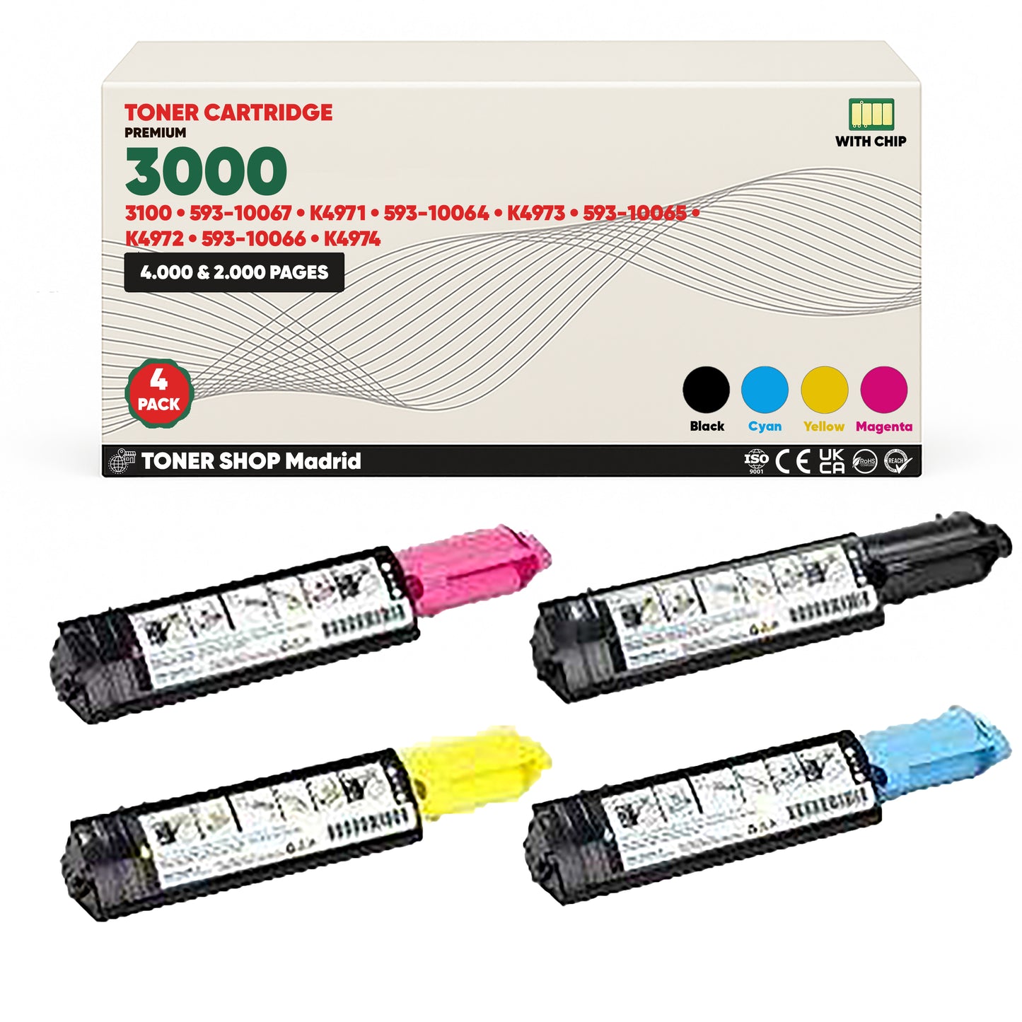 BDink Cartucho/s Tóner Compatible/s Dell 3110/3115 CMY (Pack 4)