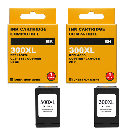 BDink Cartuchos Tinta Remanufacturados HP 300XL Negro y HP 300XL Color (Pack 2)